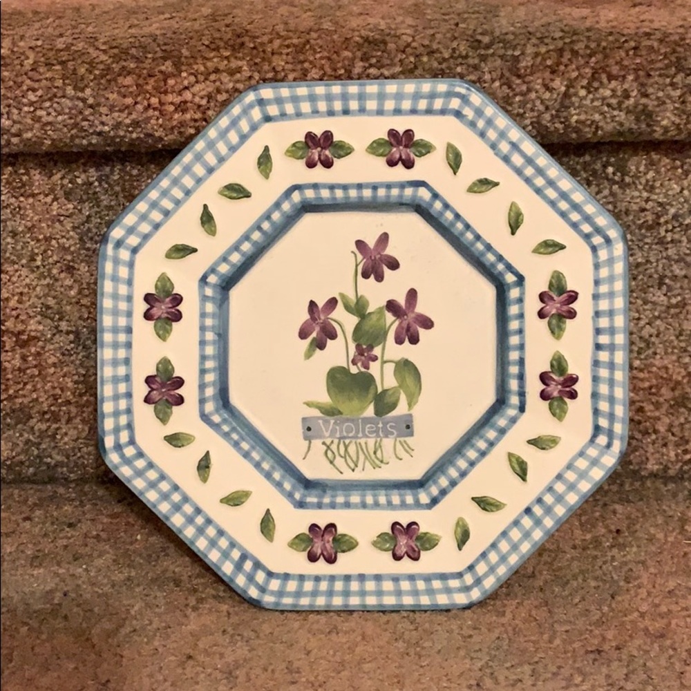 Mary Hughes Decorative Ceramic Plate “Violets”